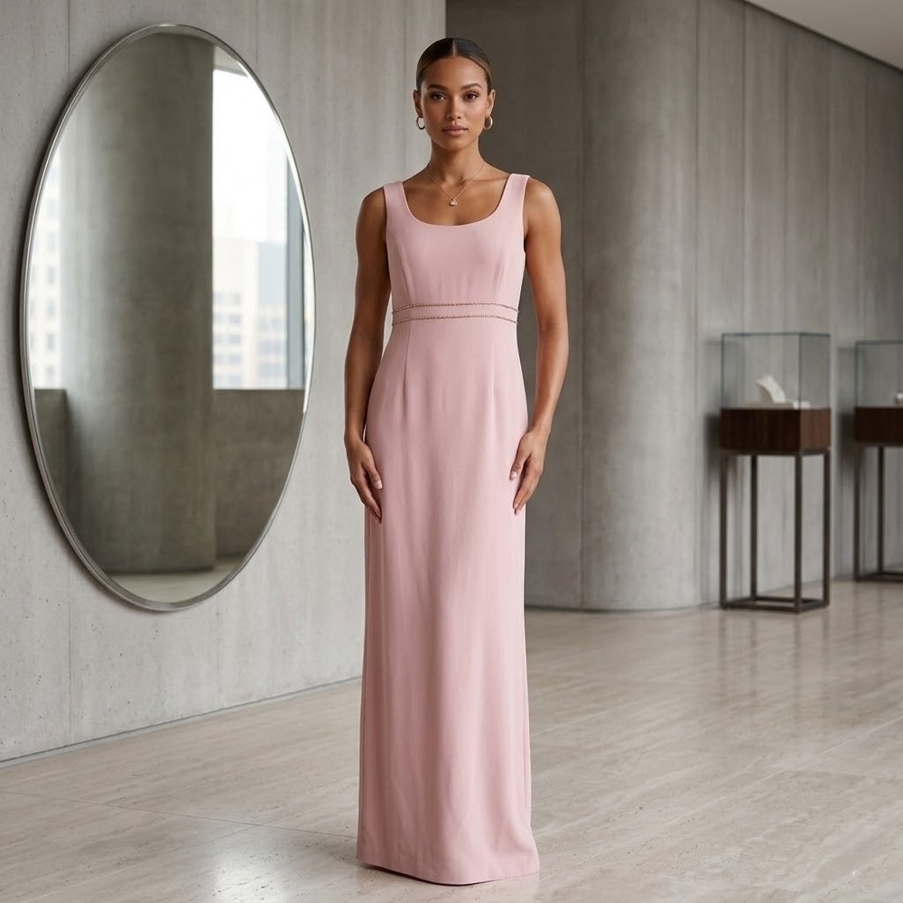 After‎ Dark Maxi Dress Womens Size 14 Prom Gown Party Pastel Pink Minimalist NWT